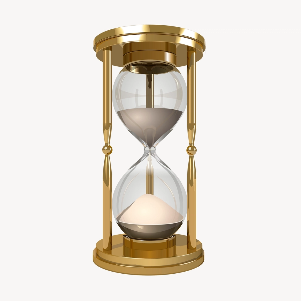 Hourglass representing the uncertain length of administrative processing