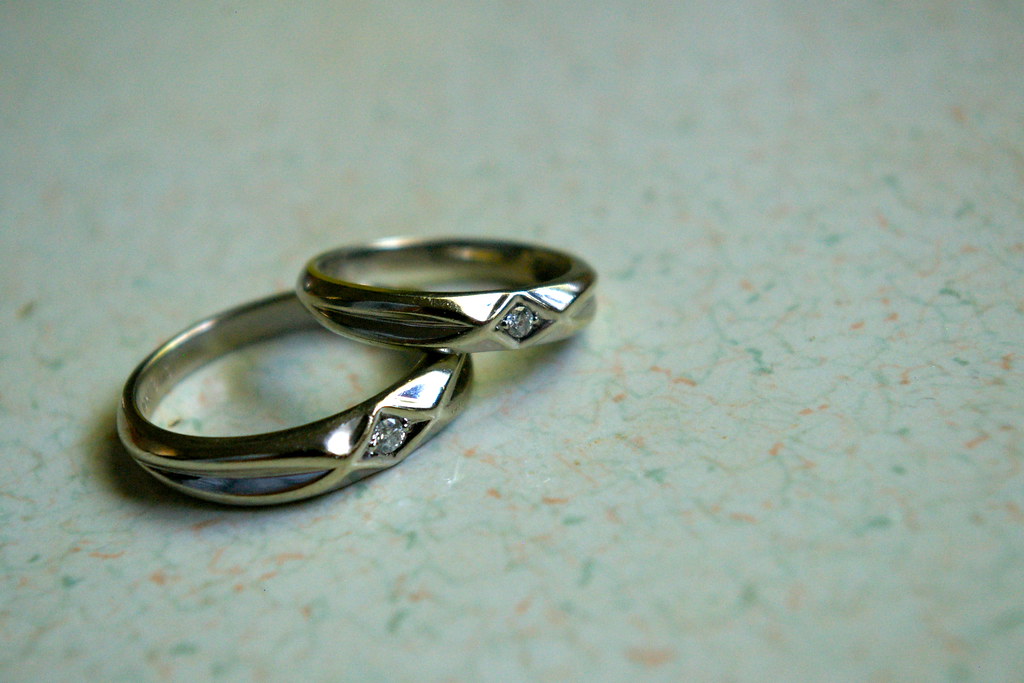 Wedding rings representing a same-sex married couple applying for a marriage-based green card